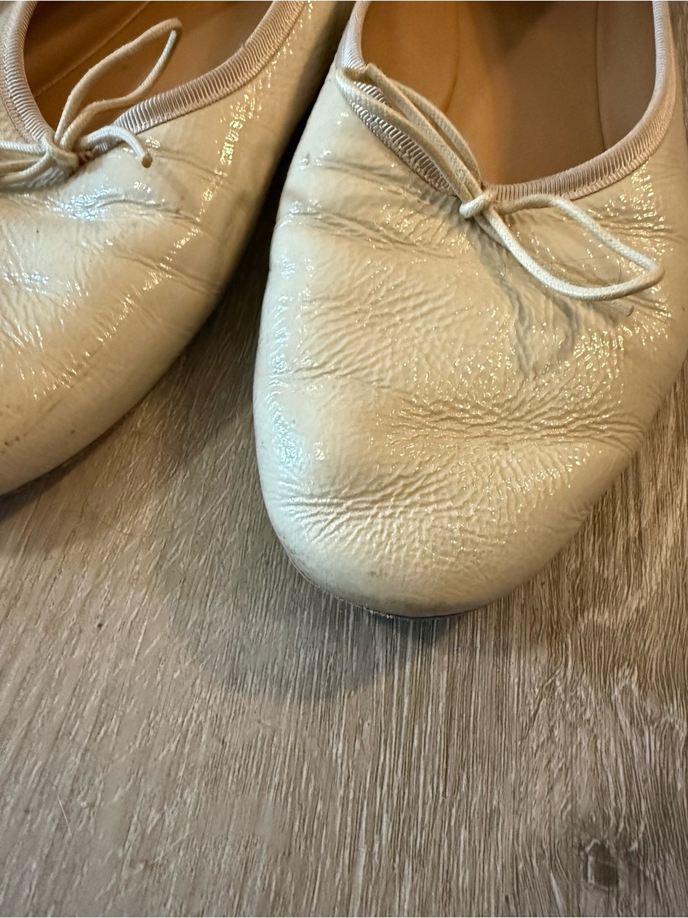 Mansur Gavriel Ivory Leather Ballet Flats with Bow - Picture 3 of 7